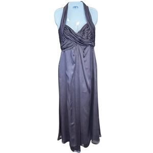 ML Monique‎ Lhuillier Ruched Halter Long Dress Lavender Purple Bridesmaid  Sz 6